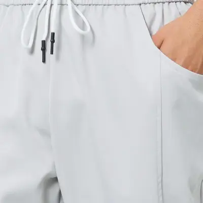 بنطال رجالي سادة بخصر رباط وقصة مستقيمة