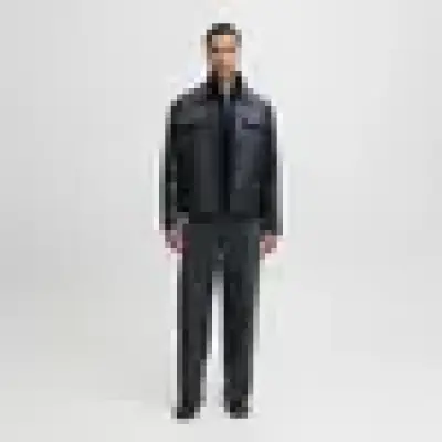 كنزة صوفية (بلوفر) رجالية جاك آند جونز محبوكة بياقة عالية ونصف سحاب